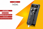 VIZO VHT09 battery charger with specifications on a yellow background