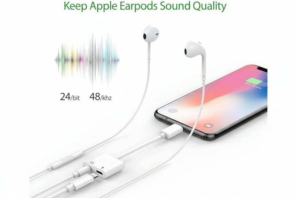 Apple iPhone Connector Lightning to 3.5mm Earphone Jack & Mobile Charging Jack