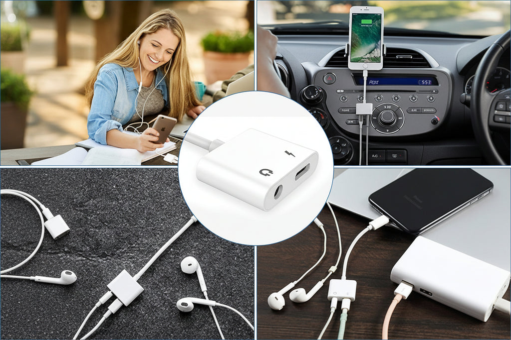 Apple iPhone Connector Lightning to 3.5mm Earphone Jack & Mobile Charging Jack