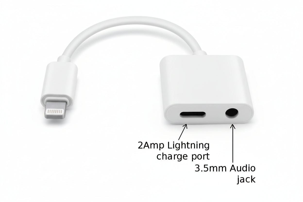 Apple iPhone Connector Lightning to 3.5mm Earphone Jack & Mobile Charging Jack