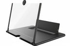 Black stand with transparent cover on a white background