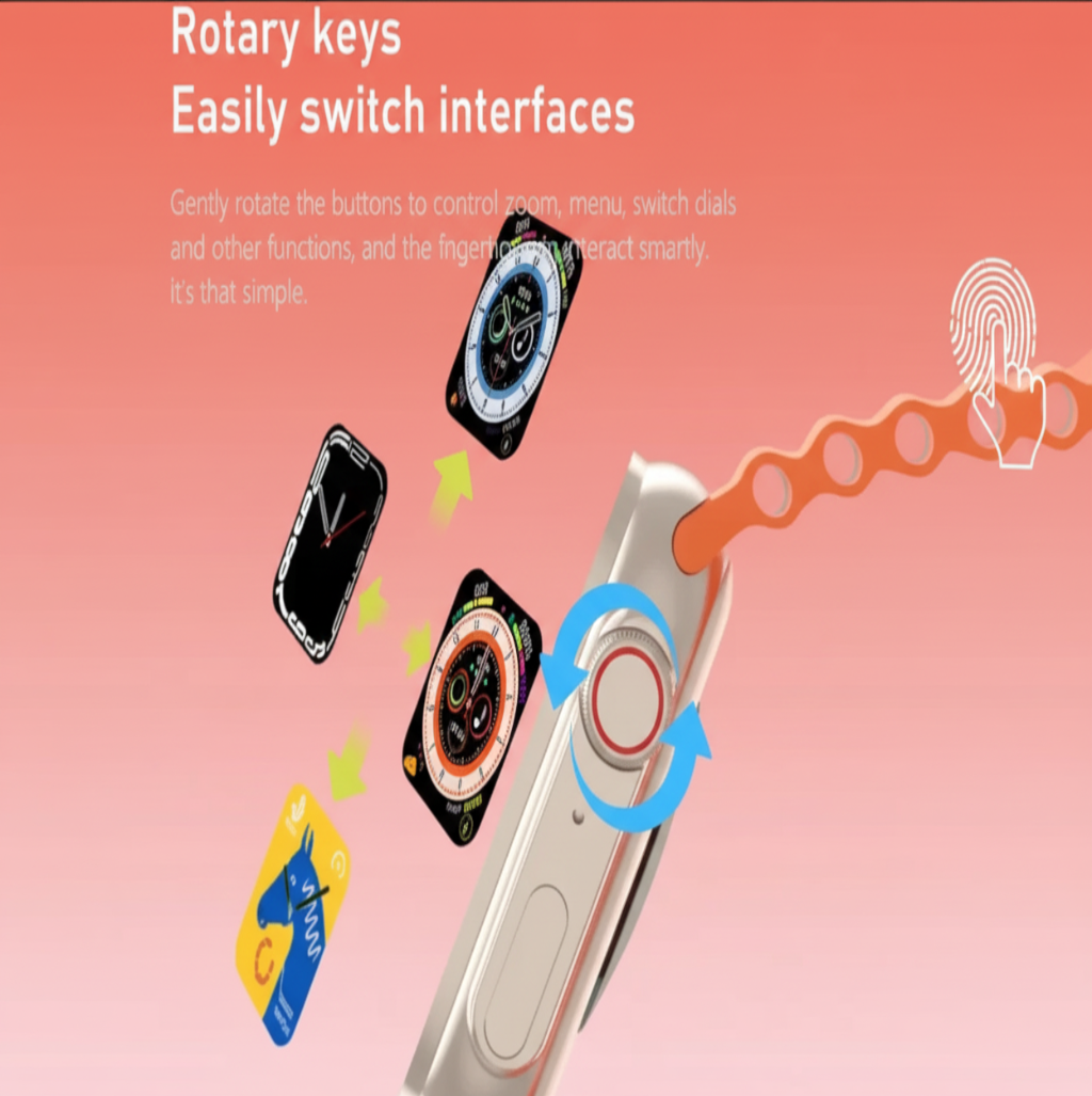 Ultra Smart Watch Bundle with 7-in-1 Interchangeable Straps, Fitness Tracker, Bluetooth Call, Heart Rate Monitor, & Wireless Charging Case