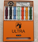 Ultra Smart Watch Bundle with 7-in-1 Interchangeable Straps, Fitness Tracker, Bluetooth Call, Heart Rate Monitor, & Wireless Charging Case